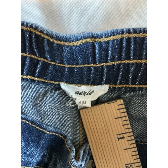 Aerie Daydream Distressed Cut Off Raw Hem Side Slit Denim Shorts Medium - Picture 10 of 11